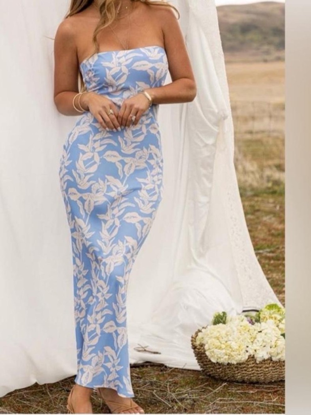 Resa strapless floral maxi dress